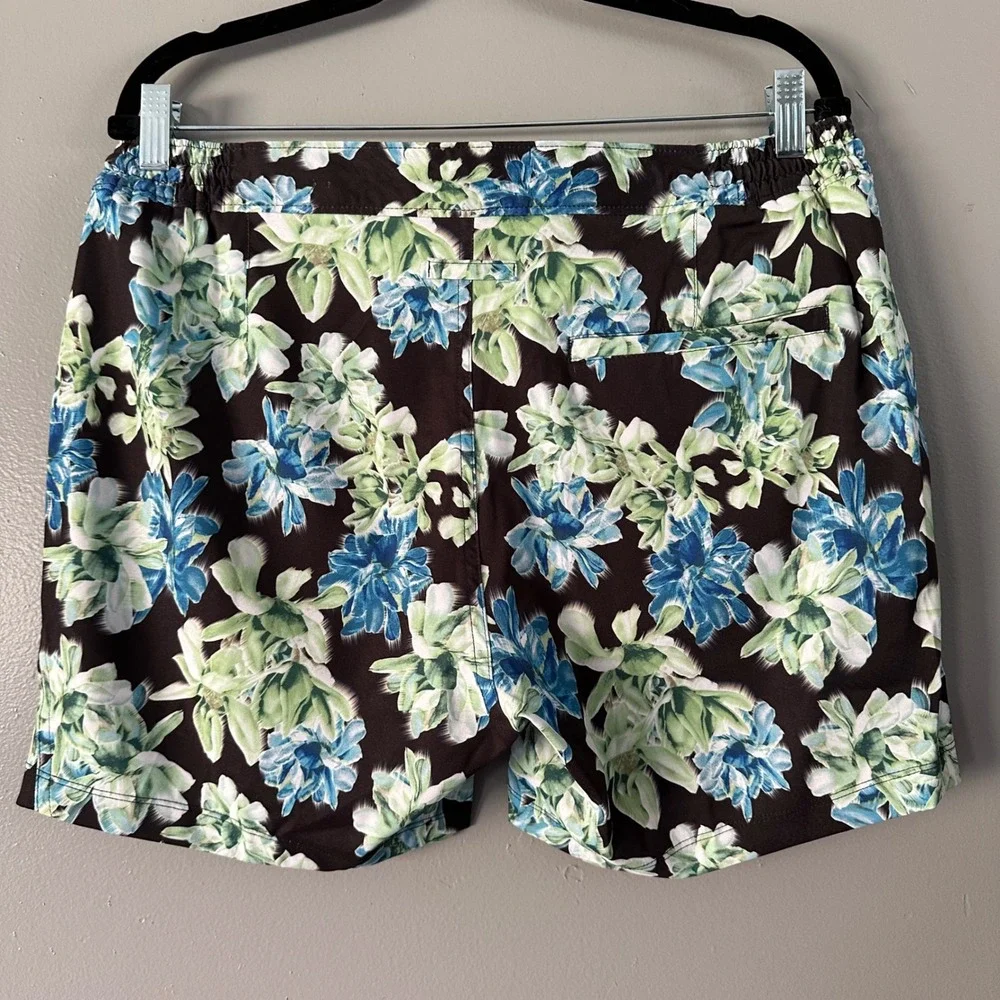 Good Man Brand Hybrid Shorts | Black‎ + Blue & Green Floral